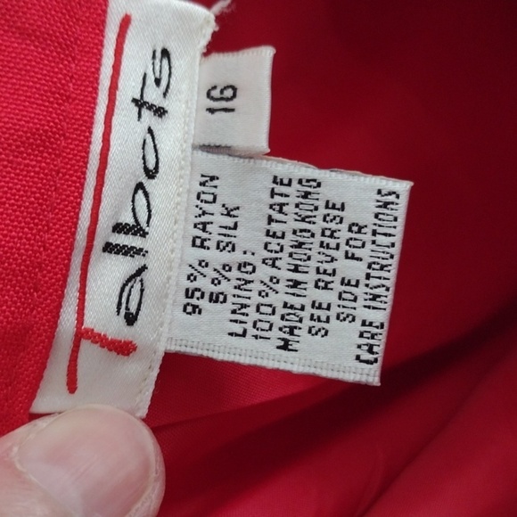 Vintage Talbot's silk Blend Red Skirt Midi Size 10 - Picture 5 of 10